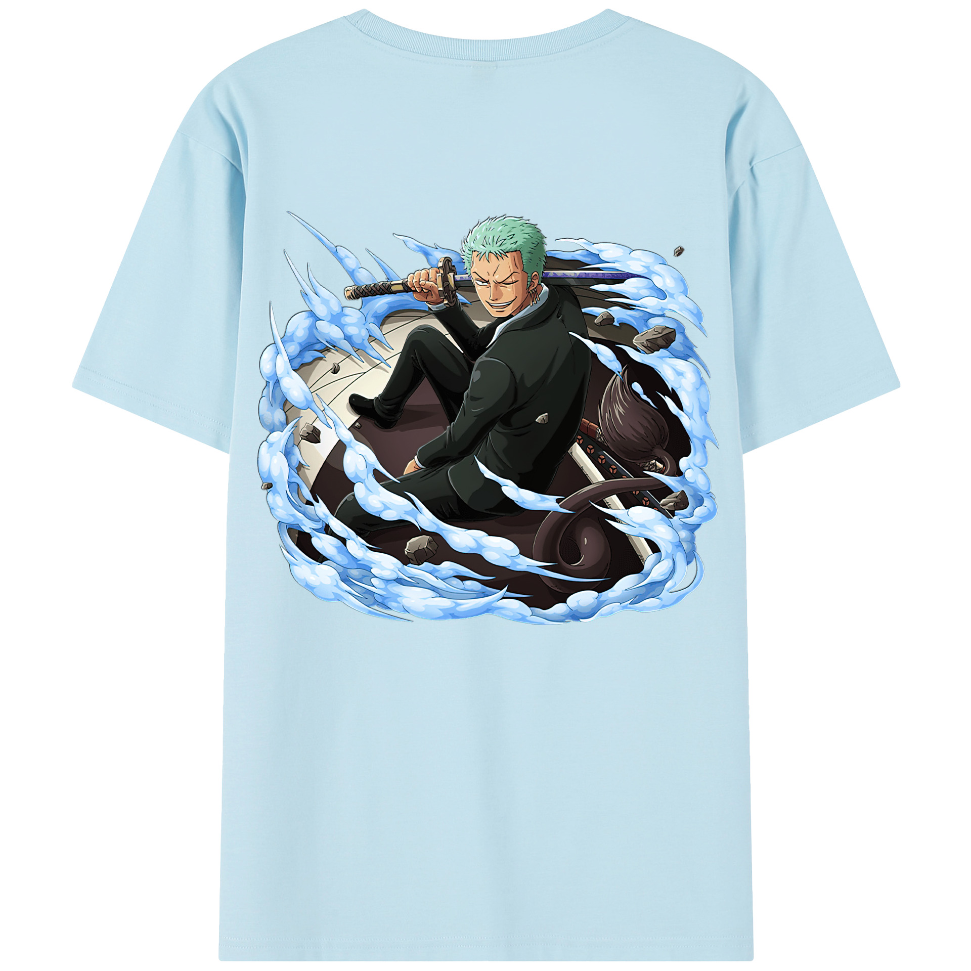 ワンピース ロロノア・ゾロ ONE PIECE Roronoa Zoro 綿100％半袖Tシャツ（背面プリント）